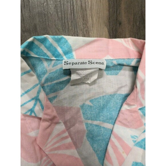 Vintage 90s Separate Scene Button Up Womens Blouse Sz 18 Floral Hawaiian - Picture 3 of 7